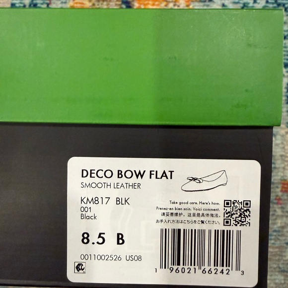 ⚡️FLASH SALE⚡️*NIB* Kate Spade ♠️ Black Leather Bow Flats - Picture 3 of 6